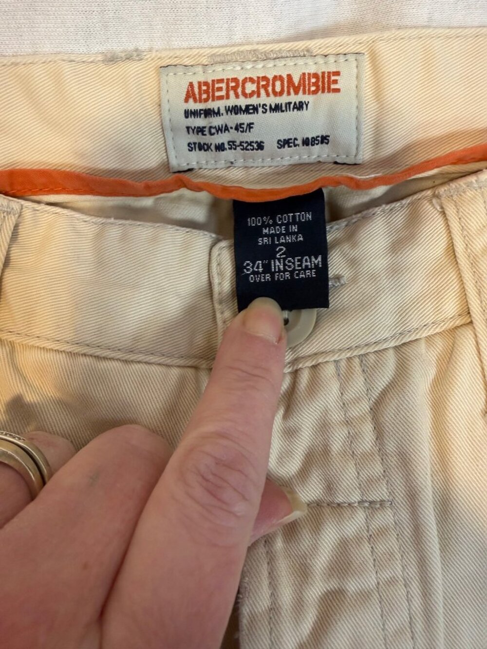 Vintage Abercrombie Fitch CWA-45 Pants Womens Military Wide Leg Y2K